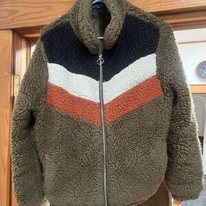 Love Tree Multicolor Sherpa Bomber Jacket